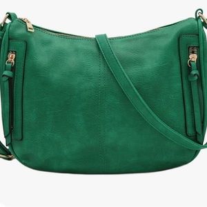 New FashionPuzzle Faux Leather Crossbody Saddle Bag Kelly Green